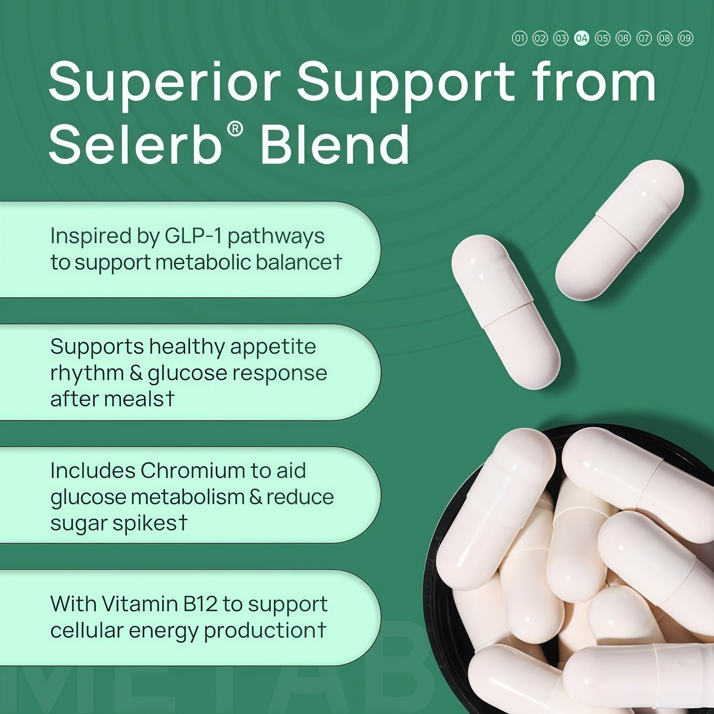 Selerb Berberine + Green Tea + B12 Complex - Gentle Plant-Based Formula with Chromium - 60 Capsules