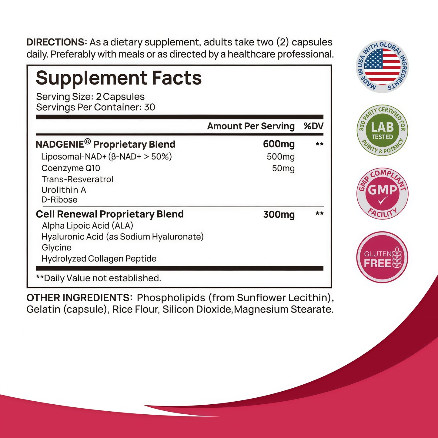 NAD+ Supplement for Women - NMN Alternative with β-NAD+, Trans-Resveratrol, CoQ10, D-Ribose - Promotes Cellular Renewal, Energy, and Radiant Skin Health - 60 Capsules Advanced