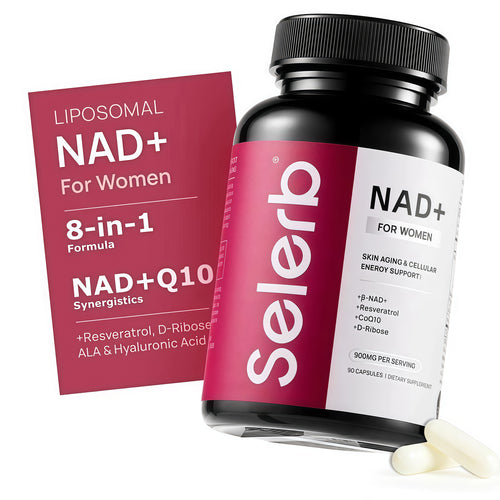 NAD+ Supplement for Women - NMN Alternative with β-NAD+, Trans-Resveratrol, CoQ10, D-Ribose - Promotes Cellular Renewal, Energy, and Radiant Skin Health - 60 Capsules Advanced